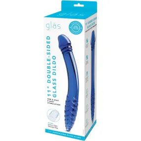 11 Inch Double-Sided Glass Dildo for G-Spot & P-Spot Stimulation - Smooth & Textured Ends