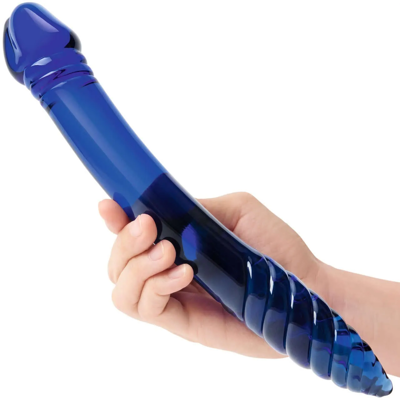 11 Inch Double-Sided Glass Dildo for G-Spot & P-Spot Stimulation - Smooth & Textured Ends