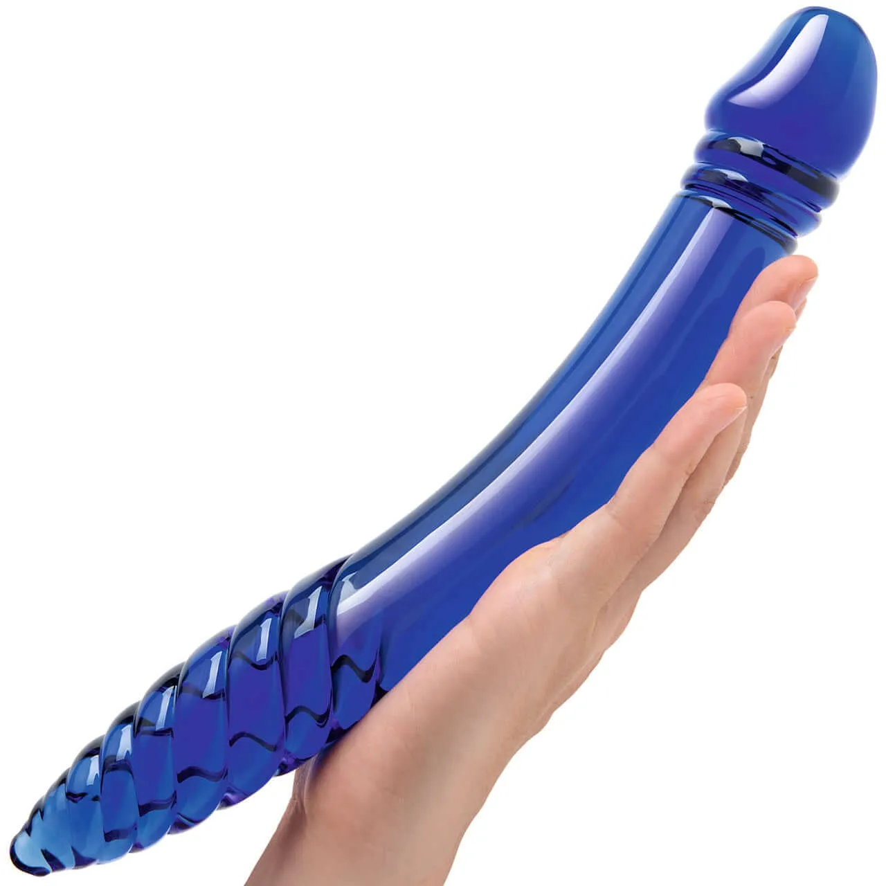 11 Inch Double-Sided Glass Dildo for G-Spot & P-Spot Stimulation - Smooth & Textured Ends