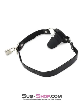 1521DL-2"      Black Silicone Penis Gag on O-Rings Straps, 2" Gag