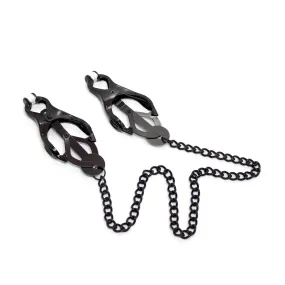 1631DL-CB      Dark Pleasures Blackline Japanese Clover Cock and Ball Clamps