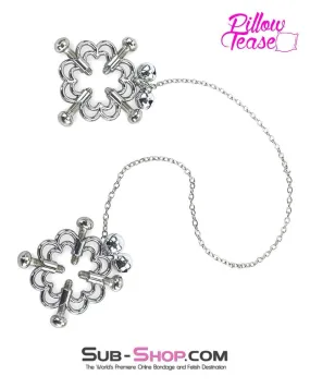 1761MQ      Adorned and Belled Nipple Cage Jewelry with Removable Chain - LAST CHANCE - Final Closeout!