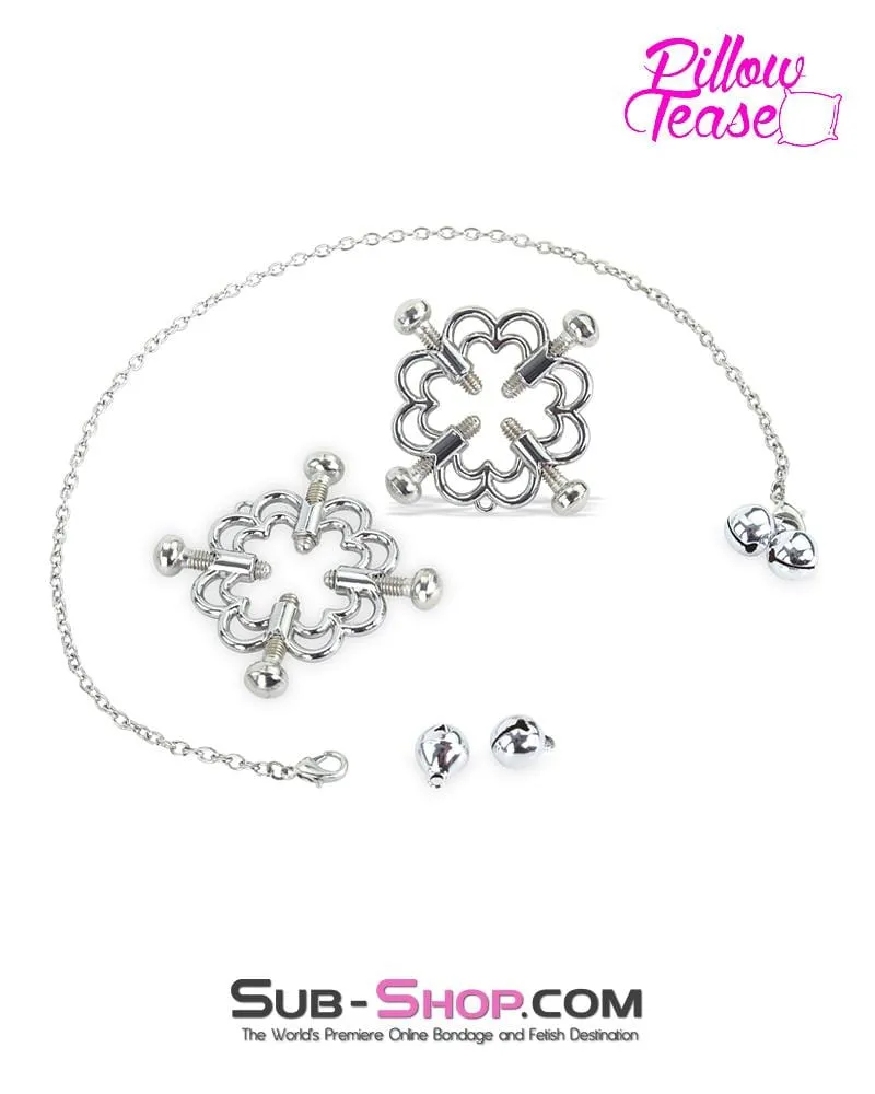 1761MQ      Adorned and Belled Nipple Cage Jewelry with Removable Chain - LAST CHANCE - Final Closeout!