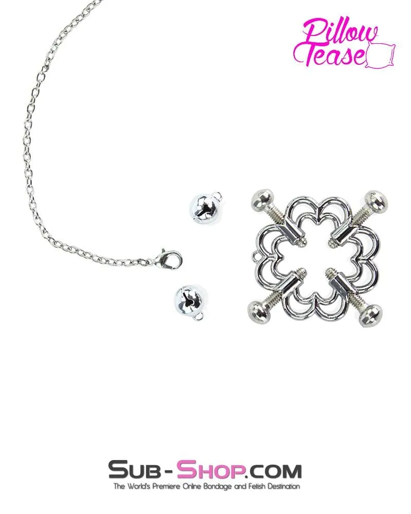 1761MQ      Adorned and Belled Nipple Cage Jewelry with Removable Chain - LAST CHANCE - Final Closeout!