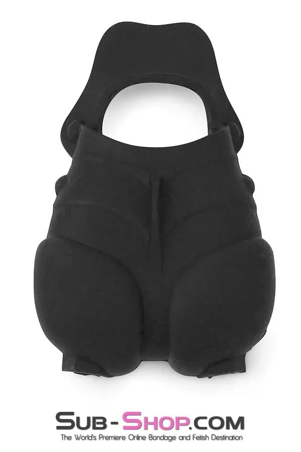 1765M      Black Silicone Cock Ring with Ball Cage