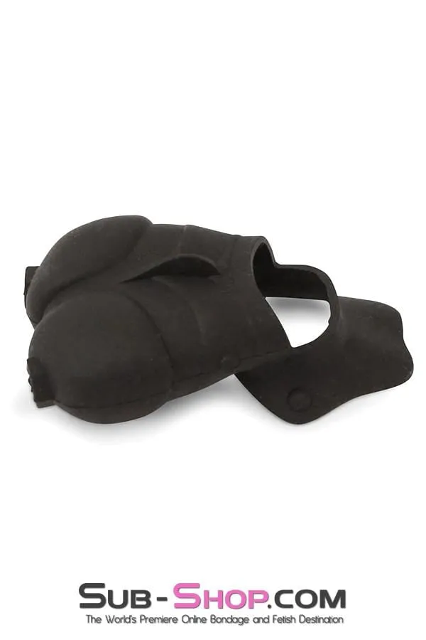 1765M      Black Silicone Cock Ring with Ball Cage