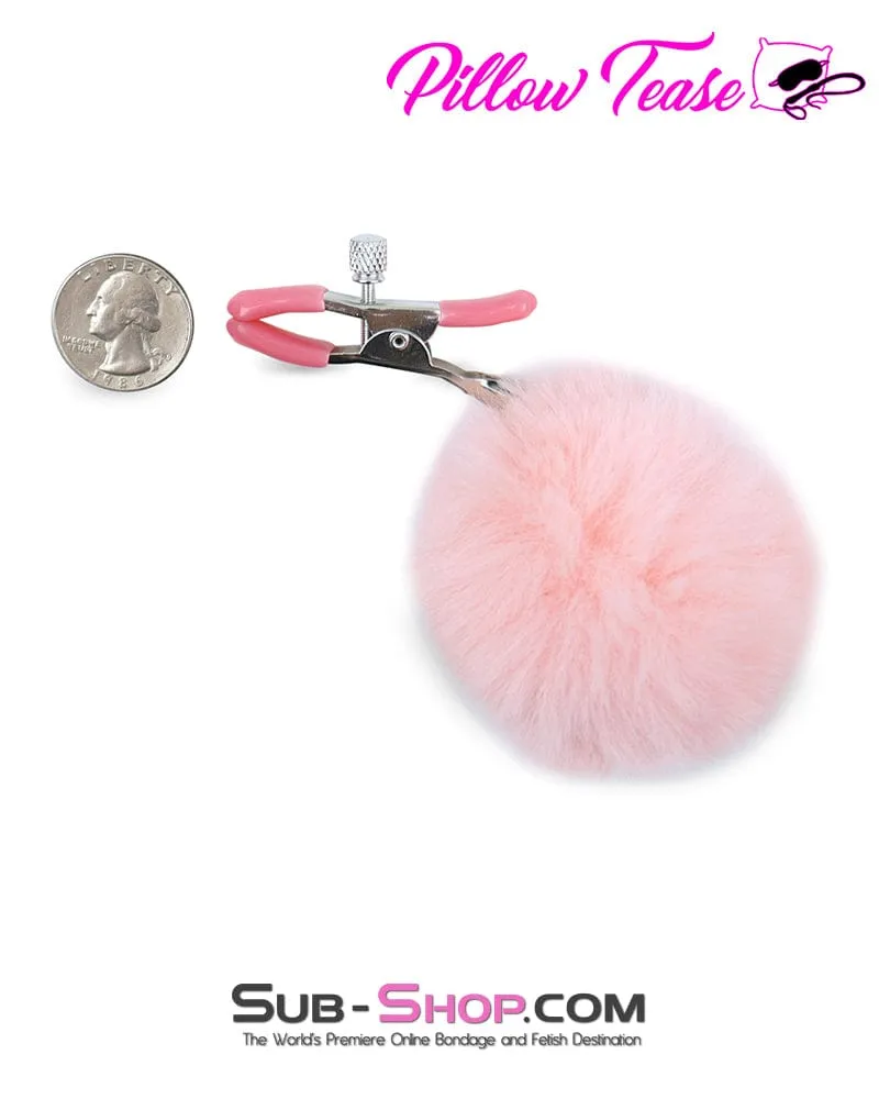 1775M      Adorable Pink Puffs Adjustable Nipple Clamps