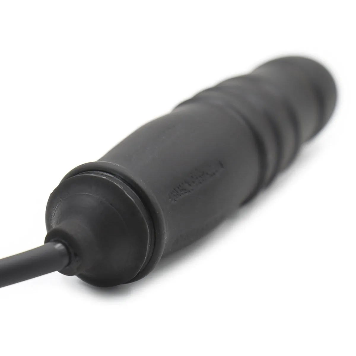 1820MQ      Inflatable Ribbed Black Rubber Dildo