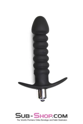 2517M      Ridged Vibrating Silicone Anal Dildo