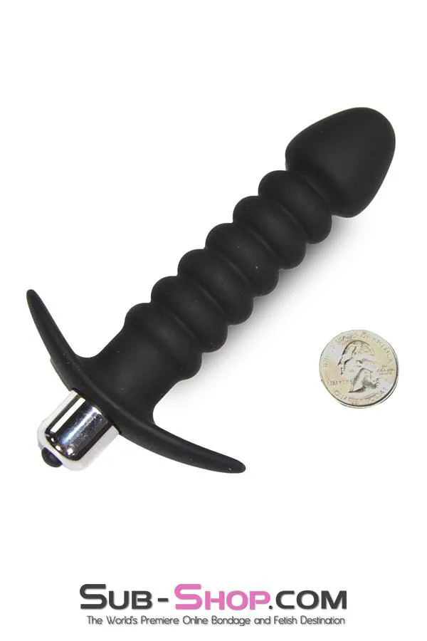 2517M      Ridged Vibrating Silicone Anal Dildo