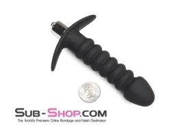 2517M-SIS      Ridged Sissy Vibrating Silicone Anal Dildo