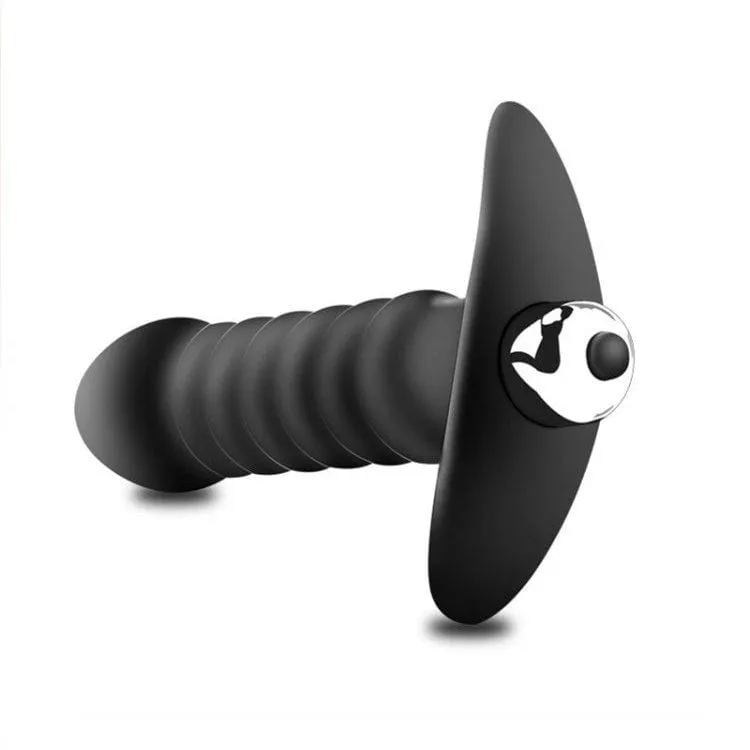 2517M-SIS      Ridged Sissy Vibrating Silicone Anal Dildo