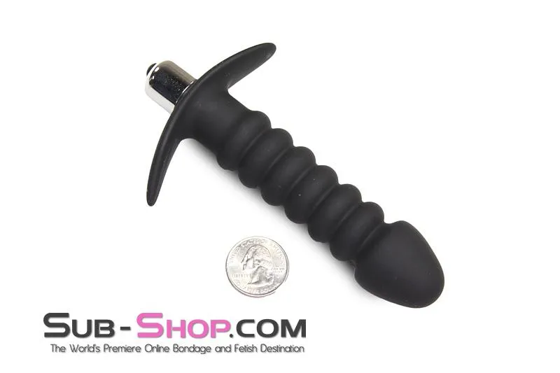 2517M-SIS      Ridged Sissy Vibrating Silicone Anal Dildo