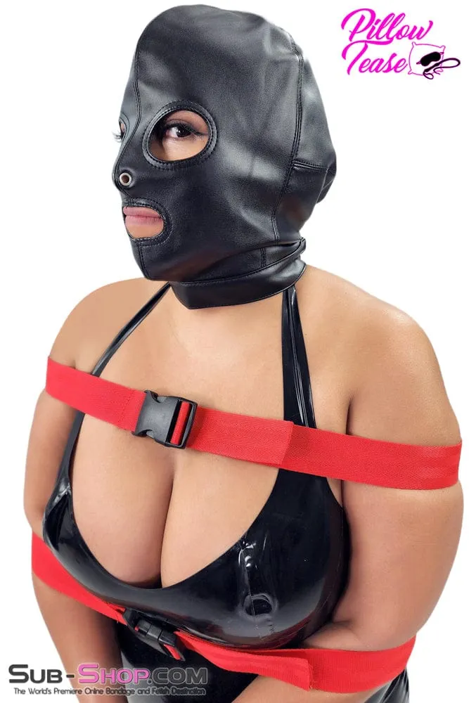 2772M      Soft Leatherette Open Mouth and Eyes Lacing Hood - MEGA Deal!