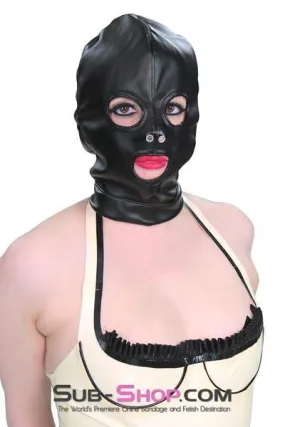 2772M      Soft Leatherette Open Mouth and Eyes Lacing Hood - MEGA Deal!