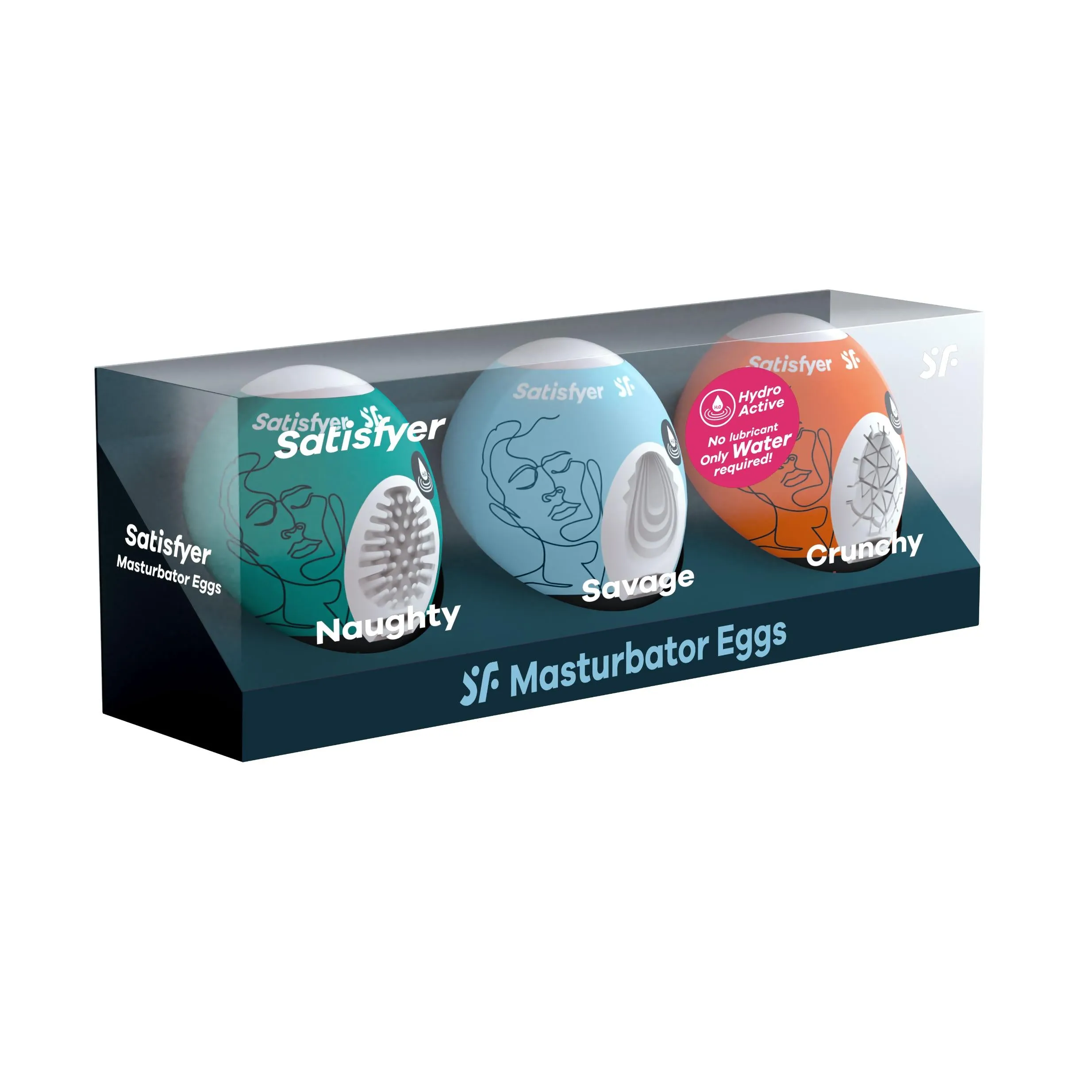 3 Pc Set Masturbator Egg - Naughty - Savage -  Crunchy