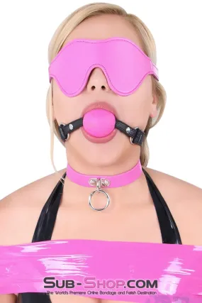 4767RS      Hot Pink Bondage Blinders Velcro Strap Blindfold - MEGA Deal