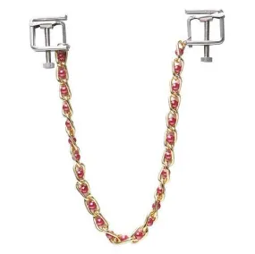 6821MH      Nipple Press Pink Beaded Chain Nipple Clamps