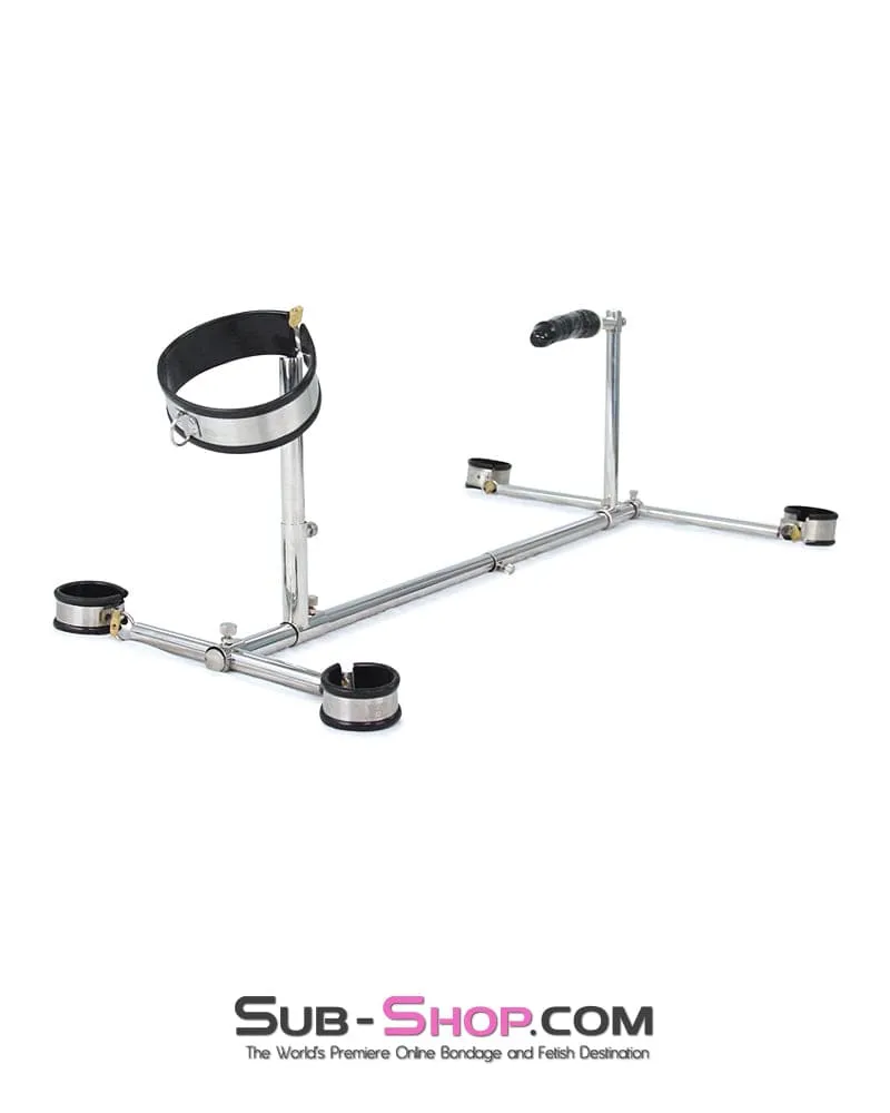 6916M      Dildo Stockade with Rubber Lined Collar, Wrist and Ankle Cuffs