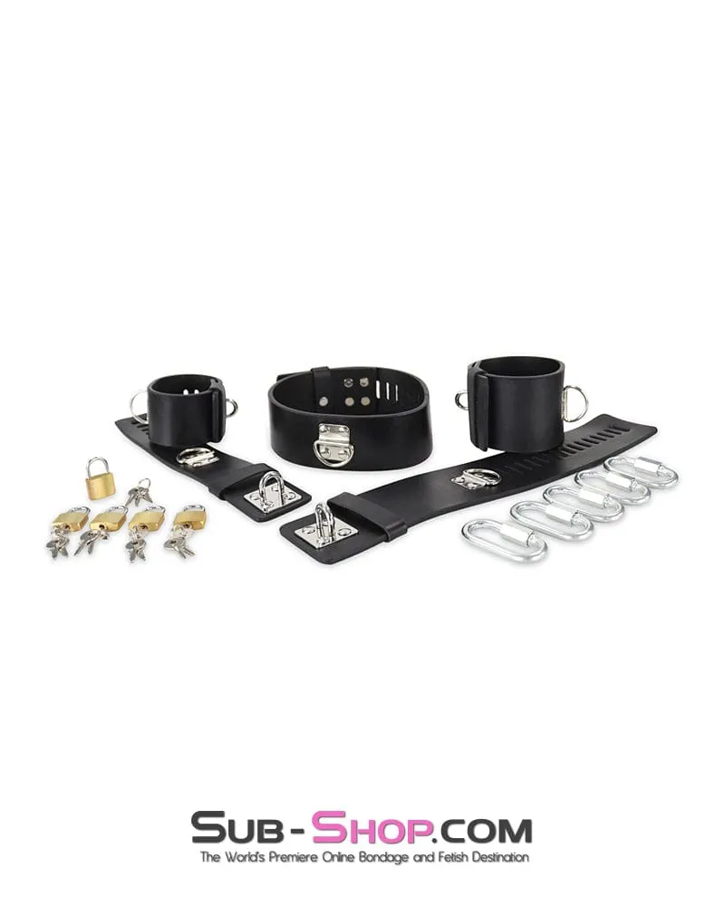 6916M      Dildo Stockade with Rubber Lined Collar, Wrist and Ankle Cuffs