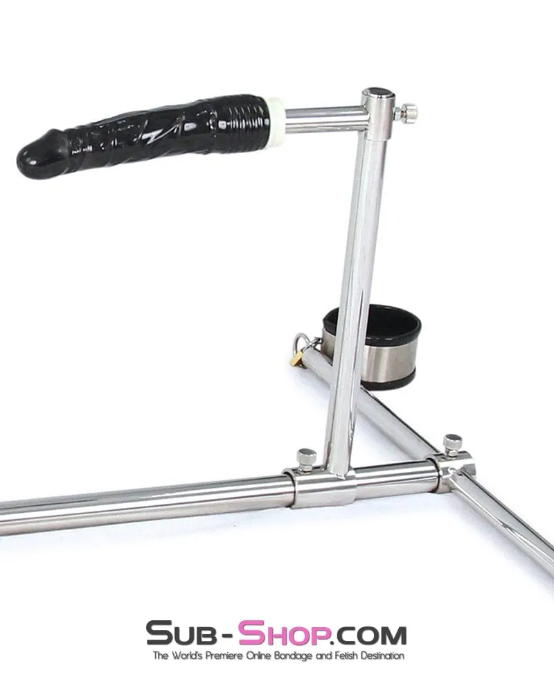 6916M      Dildo Stockade with Rubber Lined Collar, Wrist and Ankle Cuffs