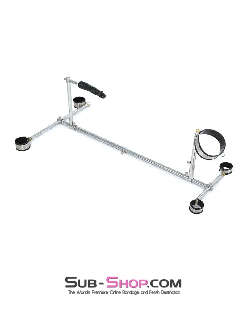 6916M      Dildo Stockade with Rubber Lined Collar, Wrist and Ankle Cuffs