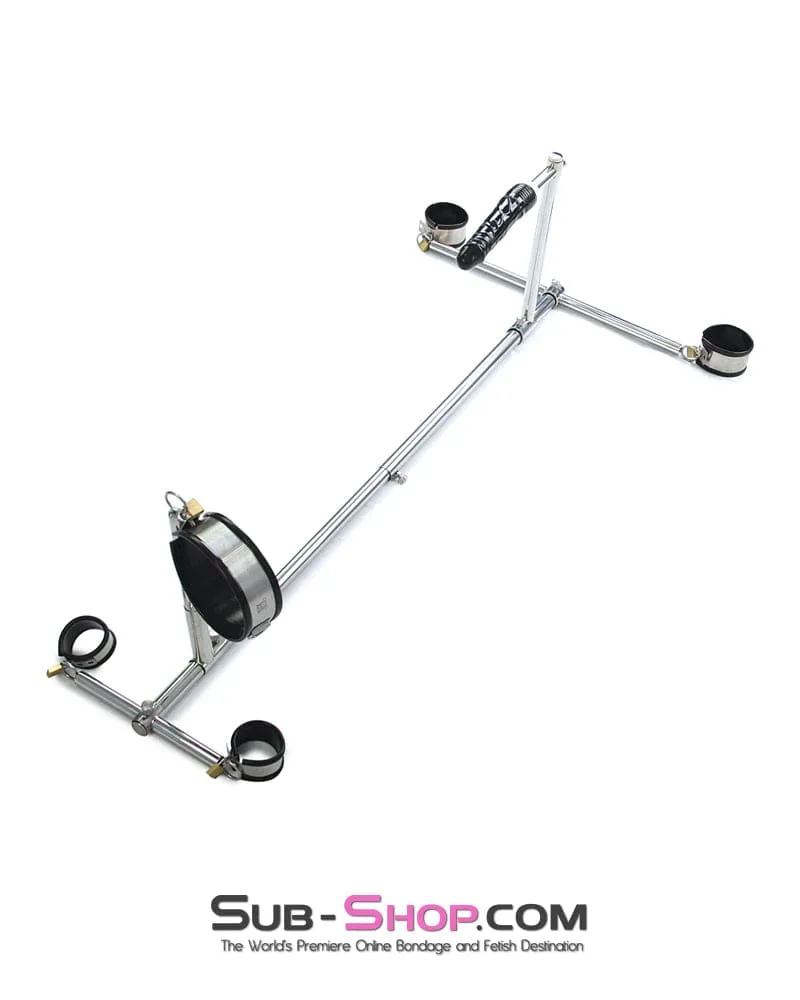 6916M      Dildo Stockade with Rubber Lined Collar, Wrist and Ankle Cuffs