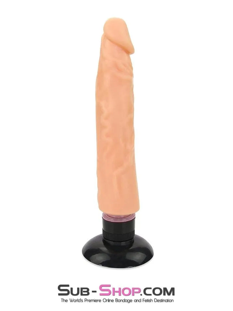 6944M      8" Vibrating Realistic Skin Dildo with Suction Cup, Flesh - LAST CHANCE - Final Closeout!