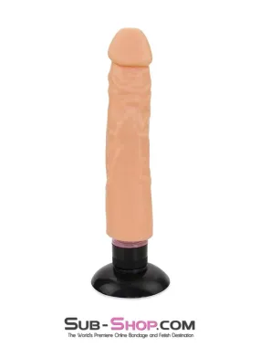 6944M      8" Vibrating Realistic Skin Dildo with Suction Cup, Flesh - LAST CHANCE - Final Closeout!