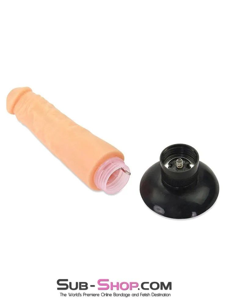 6944M      8" Vibrating Realistic Skin Dildo with Suction Cup, Flesh - LAST CHANCE - Final Closeout!