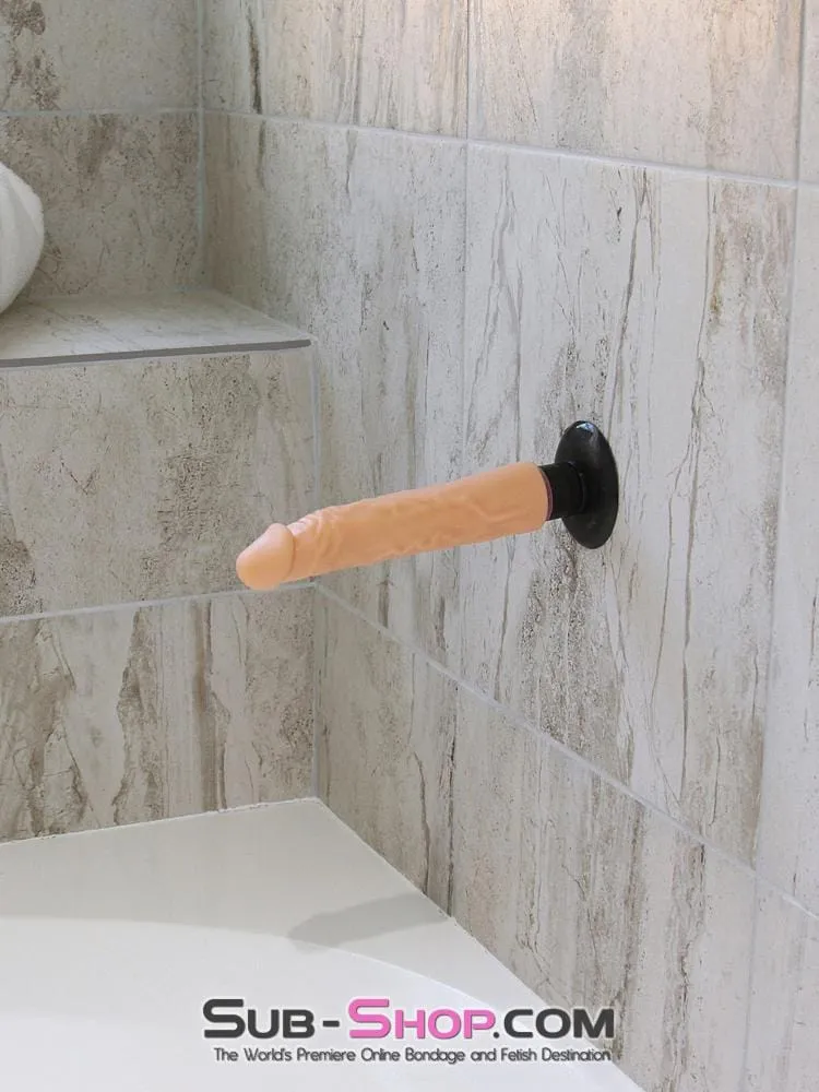 6944M      8" Vibrating Realistic Skin Dildo with Suction Cup, Flesh - LAST CHANCE - Final Closeout!