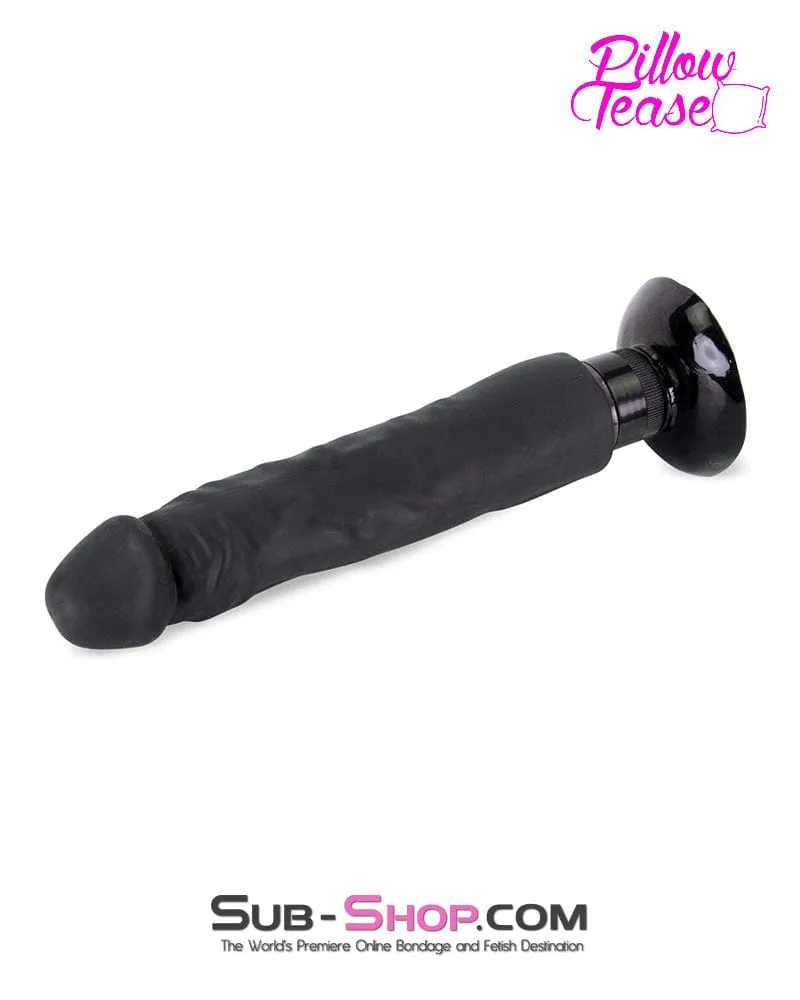 6945M-SIS      Prissy Sissy's 8" Vibrating Realistic Skin Dildo with Suction Cup, Black