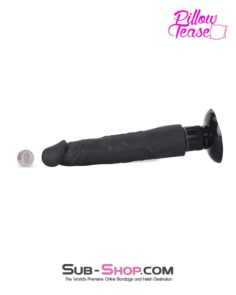6945M-SIS      Prissy Sissy's 8" Vibrating Realistic Skin Dildo with Suction Cup, Black