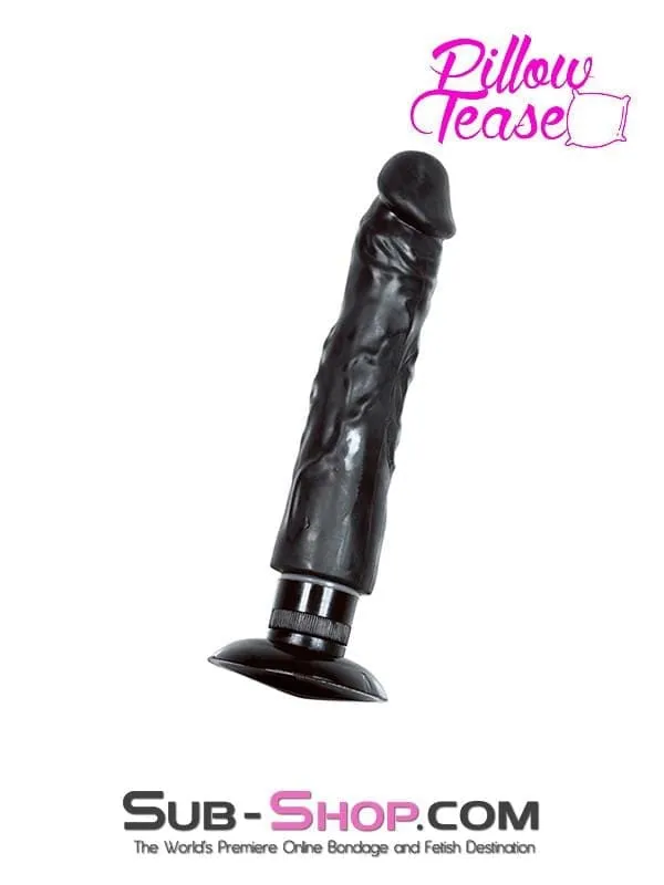 6945M-SIS      Prissy Sissy's 8" Vibrating Realistic Skin Dildo with Suction Cup, Black