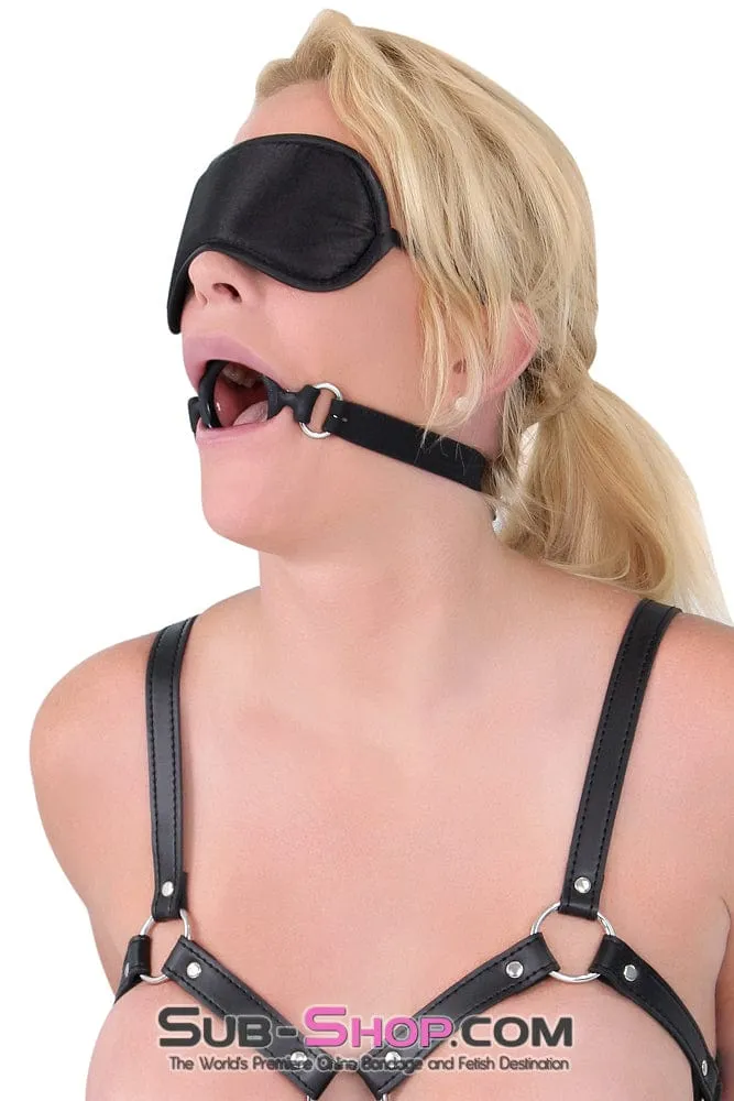 7105DL-SIS      Feminization Professional Dominatrix Sissy Bondage Slave Basic Accessory Black Satin Blindfold