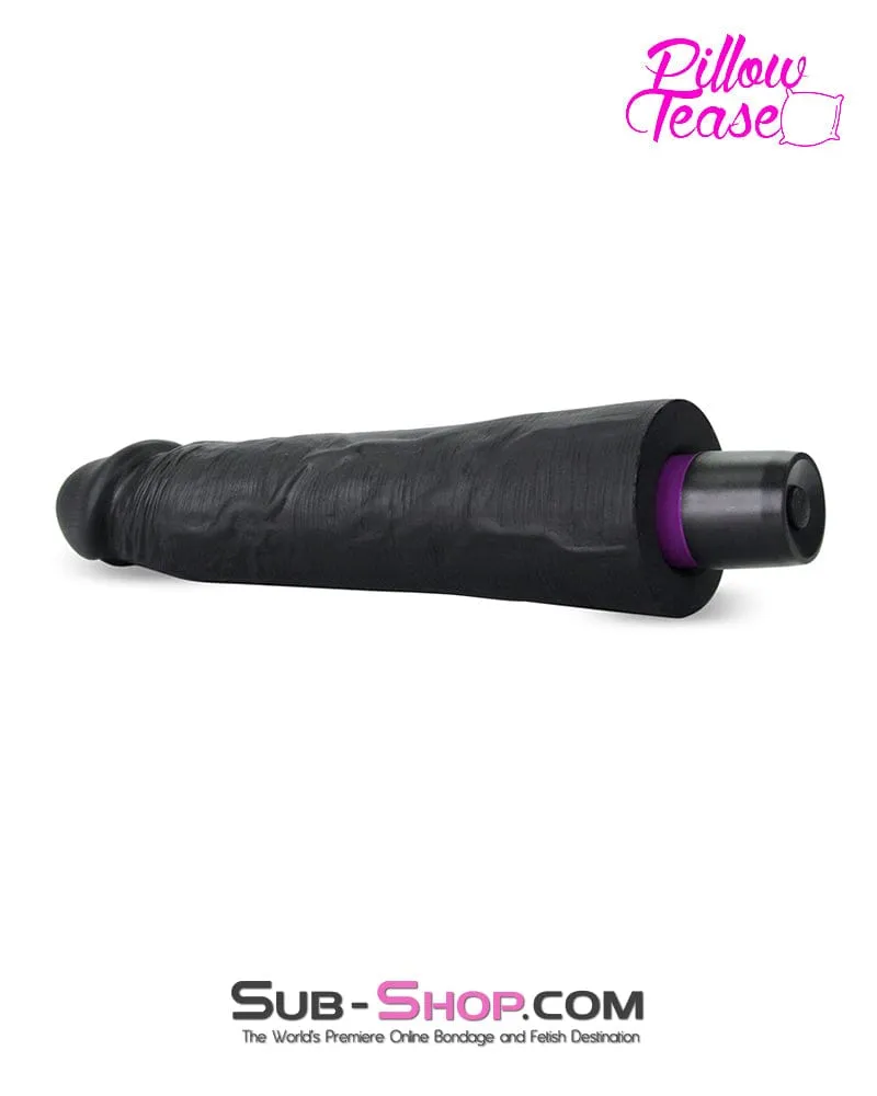 7324M-SIS      Sissy Boy Super-soft 9" Black Silicone Dildo Vibrator