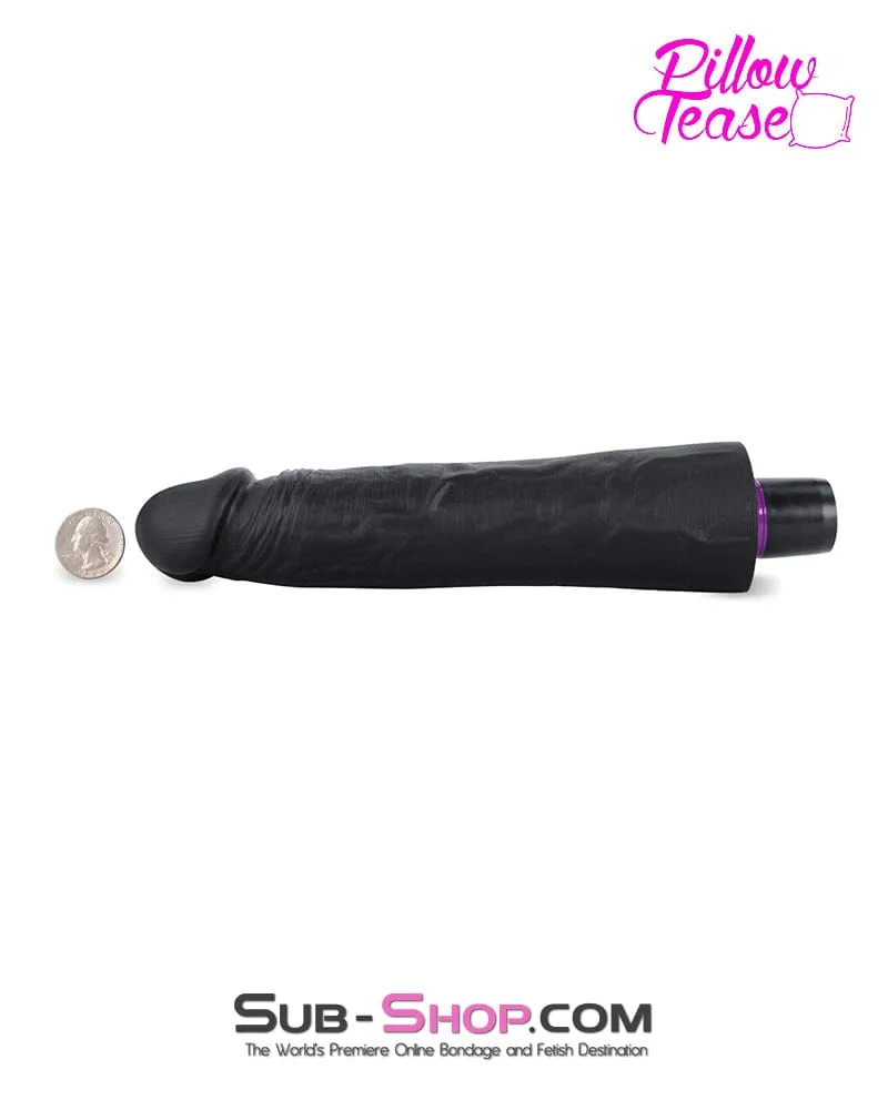 7324M-SIS      Sissy Boy Super-soft 9" Black Silicone Dildo Vibrator