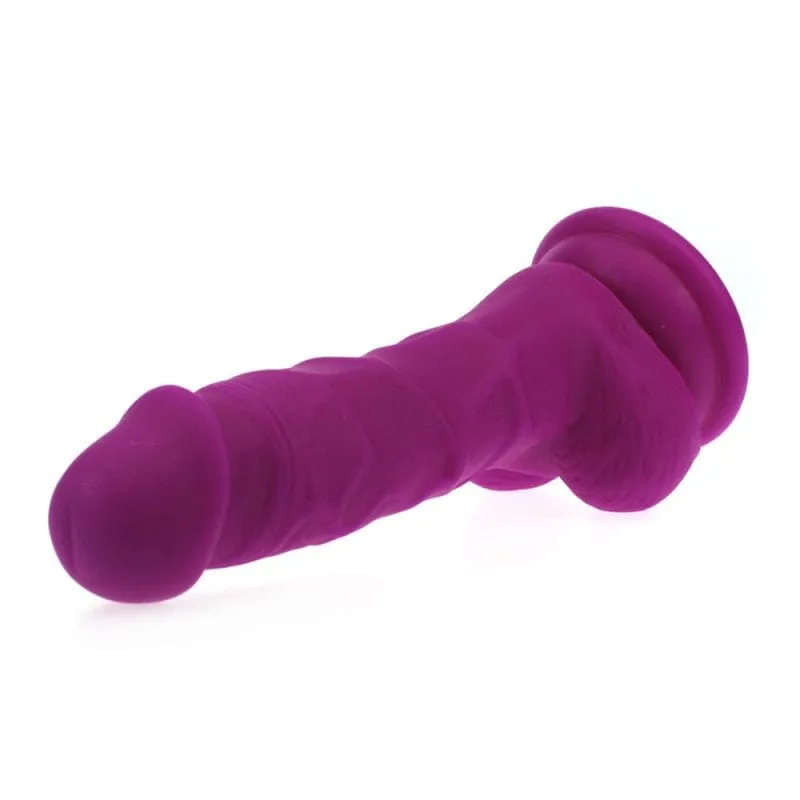7781M      Liquid Silicone Colours Dildo Pleasure - Purple 6"
