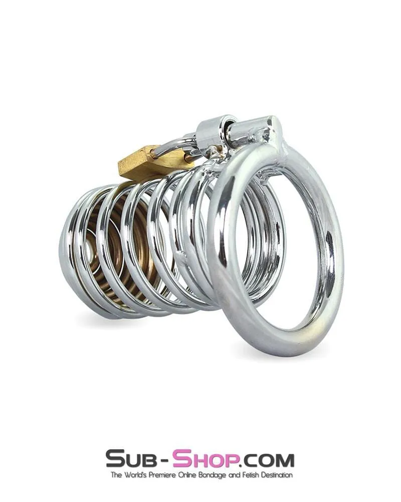 7890M      Wind Him Up Tease and Torment Locking Steel Cock Cage - MEGA Deal