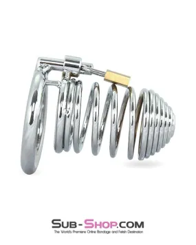 7890M      Wind Him Up Tease and Torment Locking Steel Cock Cage - MEGA Deal