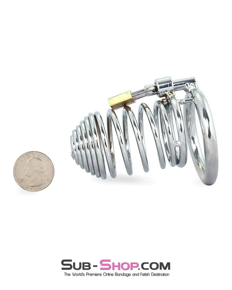 7890M      Wind Him Up Tease and Torment Locking Steel Cock Cage - MEGA Deal