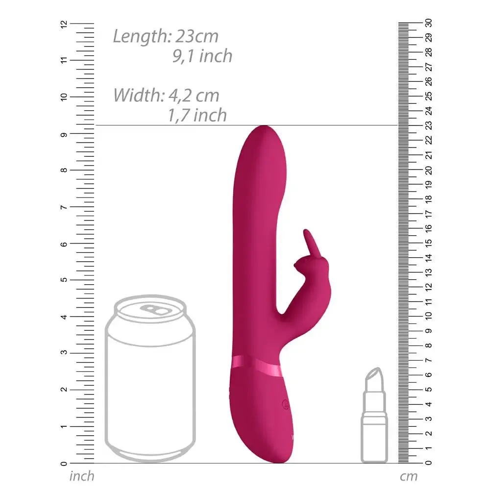 9.1-inch Shots Silicone Pink Rabbit Vibrator with Stimulating Beads