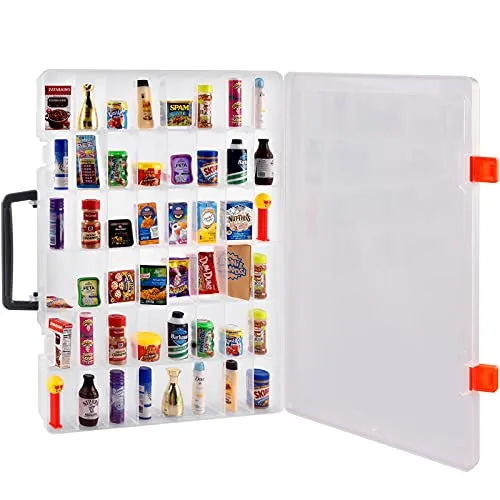 ADAME Collector Case Compatible with Mini Brands 5 Surprise Series 1 2 3 Mystery Capsule Real Miniature Collectible Toy Shopkins Littles Mart Toys Storage Organizer Container(Box Only)