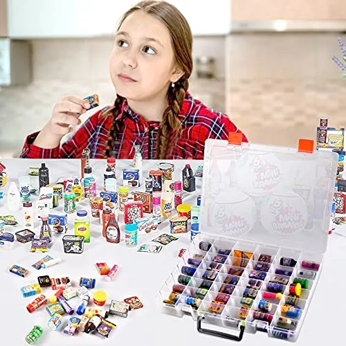 ADAME Collector Case Compatible with Mini Brands 5 Surprise Series 1 2 3 Mystery Capsule Real Miniature Collectible Toy Shopkins Littles Mart Toys Storage Organizer Container(Box Only)