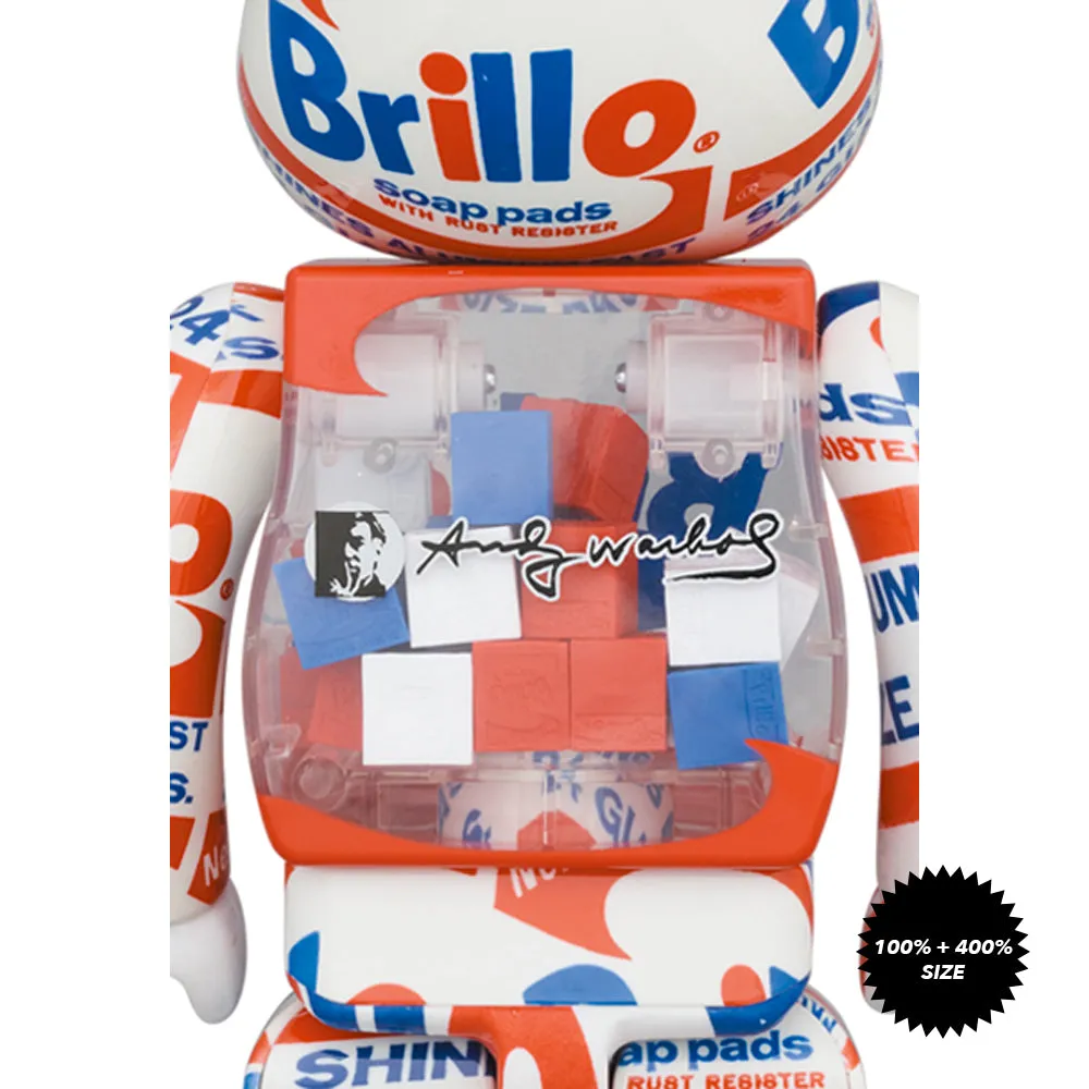 Andy Warhol "Brillo" (2022) 100%   400% Bearbrick Set by Medicom Toy