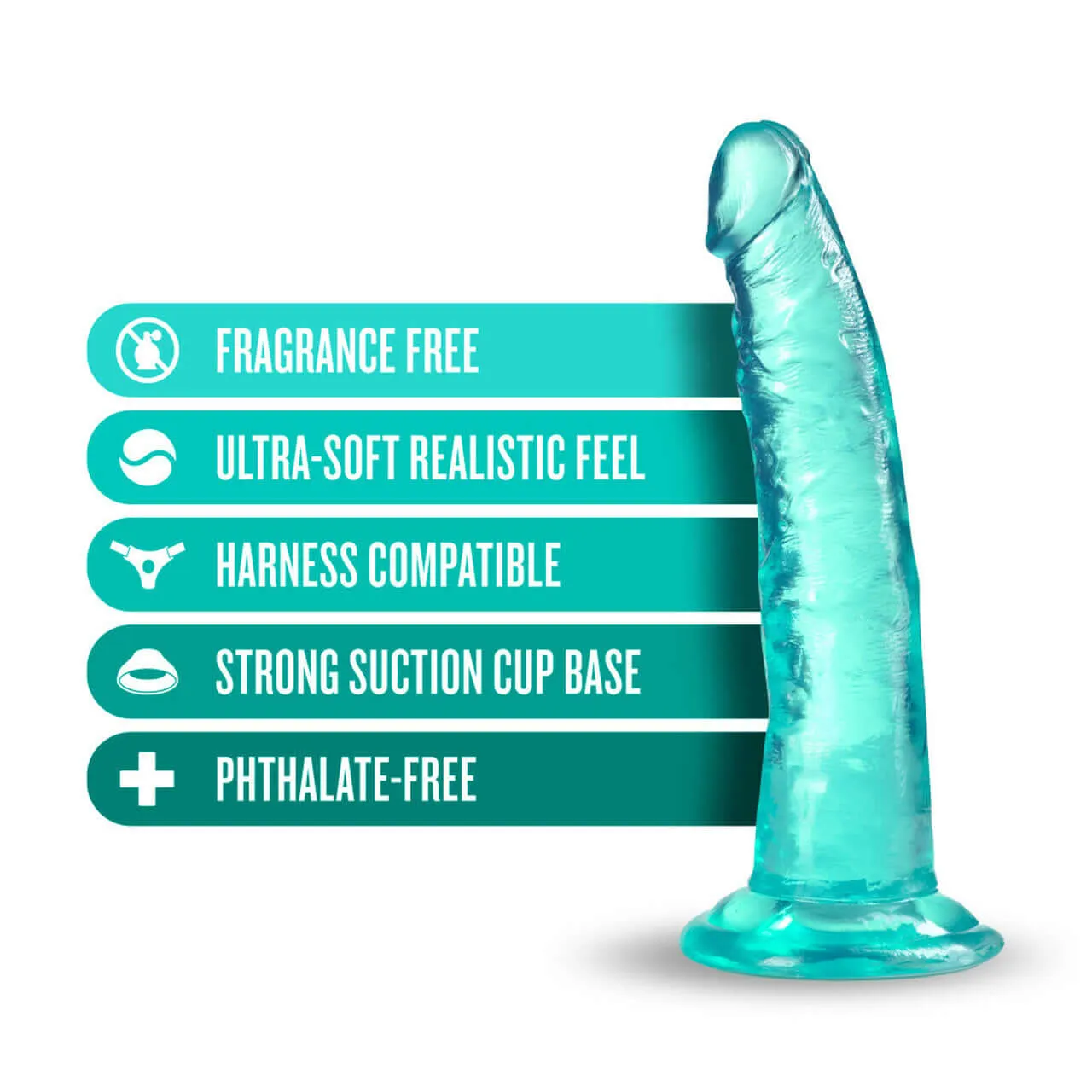 B Yours Plus Lust N Thrust Teal Dildo: The Ultimate Sensual Experience by Blush Novelties