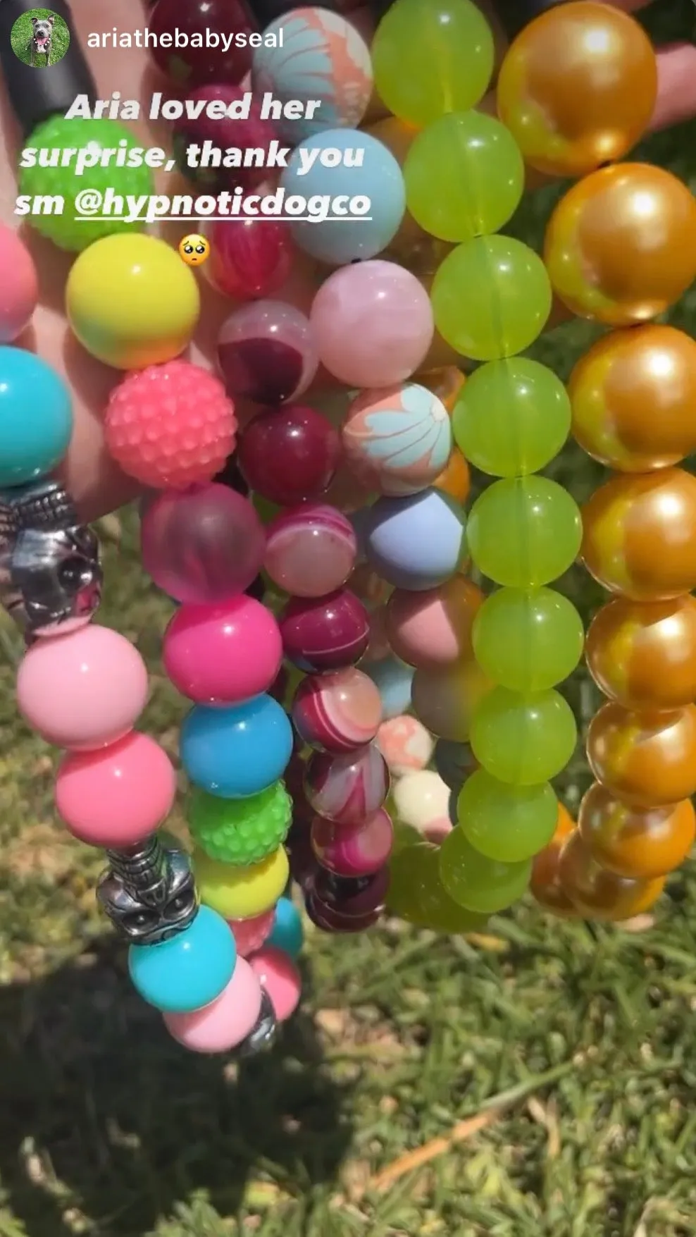 Cotton Candy Skull Bead Collar