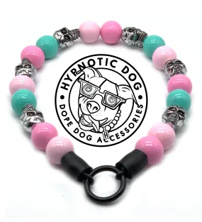 Cotton Candy Skull Bead Collar