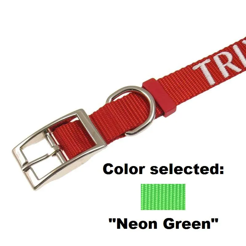 Dog Collar - 1" Width - Personalized Embroidery (Traditional Style)