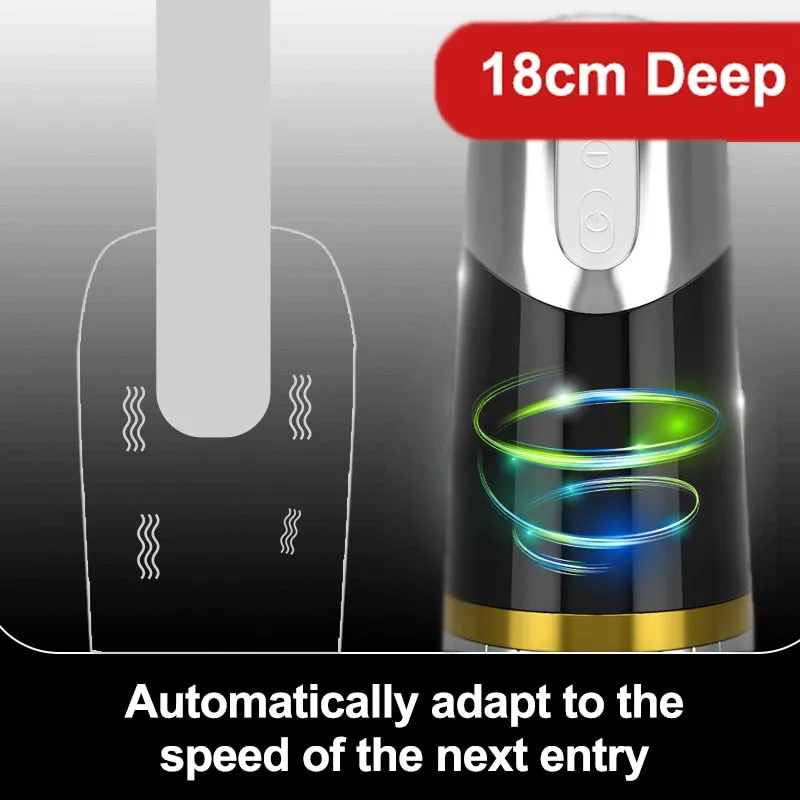 Electric Masturbation Cup 18cm Deep Masturbator Male Pulse Vibrating Soft Silicone Mute Strong Vibration Erotic Sex toys for Men